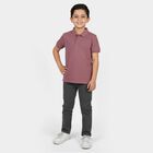 Boys Pink Round Neck Casual Half Sleeve T-Shirt, गुलाबी, small