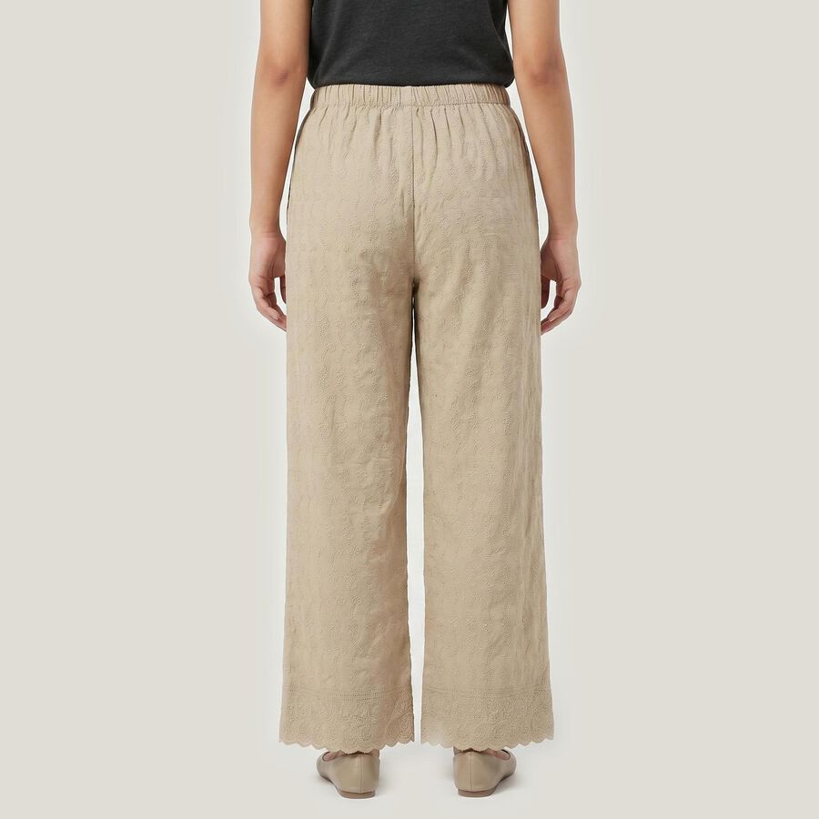 Women's Khaki Regular Fit Solid Palazzos, खाकी, large
