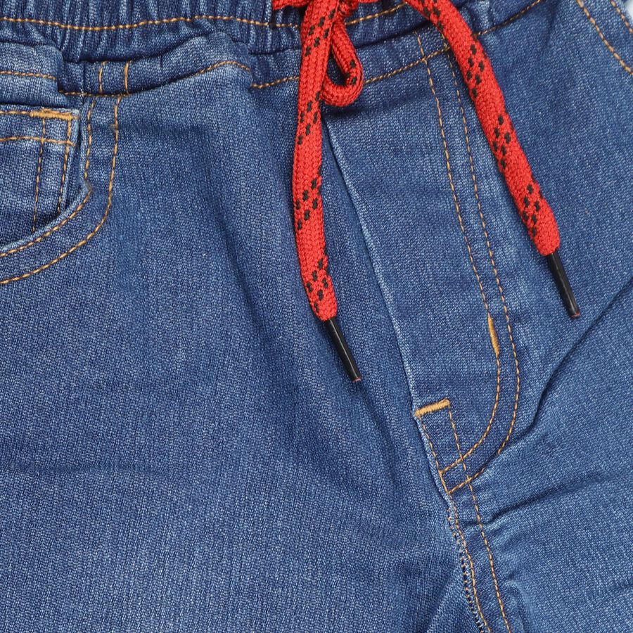 Boys' Stonewashed Blue Slim Fit Basic Jeans, Mid Blue, large image number null