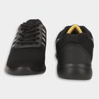 Men's Jet Black Lace-Up Sports Shoes, काला, small