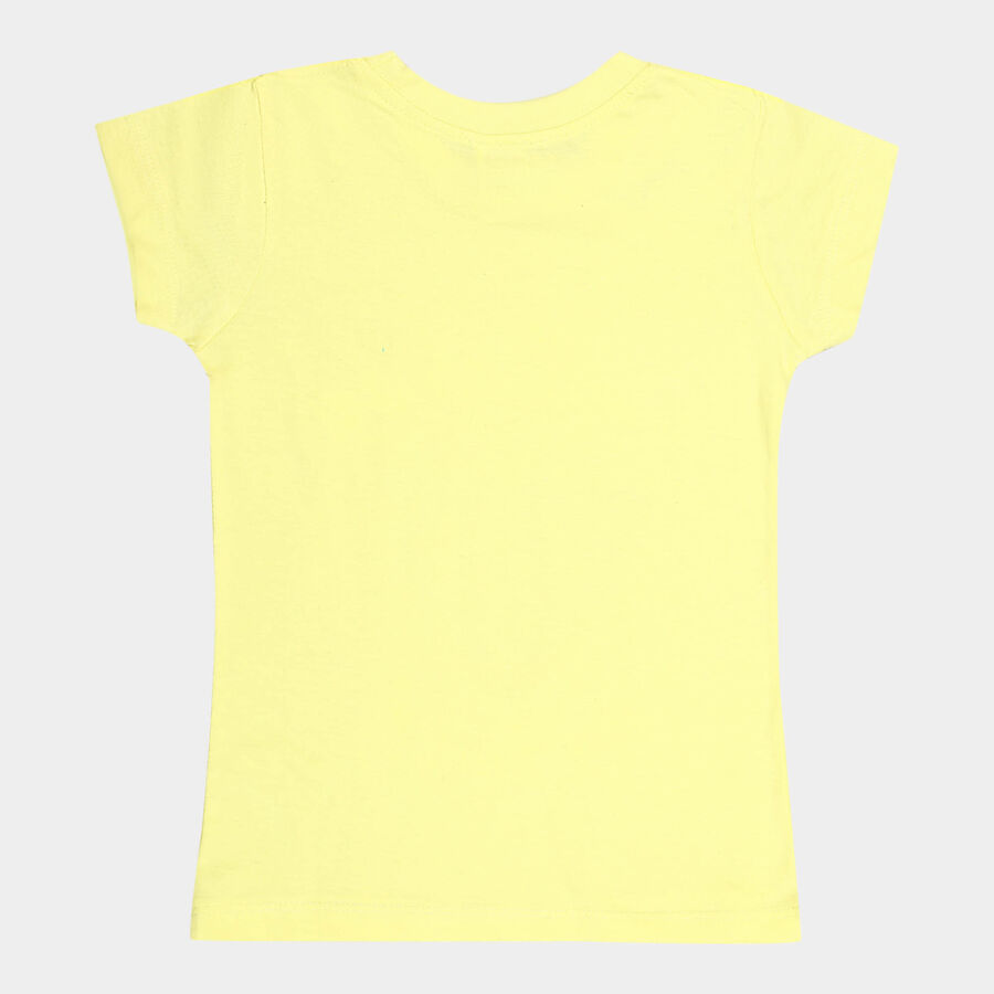 Girls Cotton T-Shirt, Yellow, large image number null