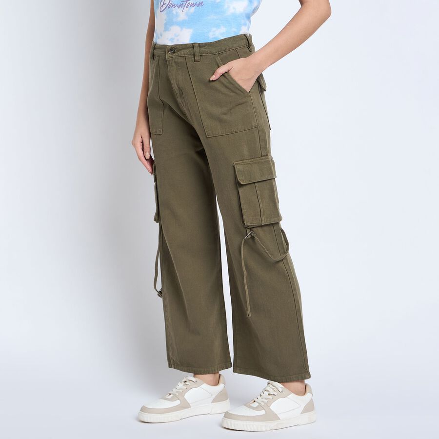 Ladies' 100% Cotton Jeans , Olive, large image number null