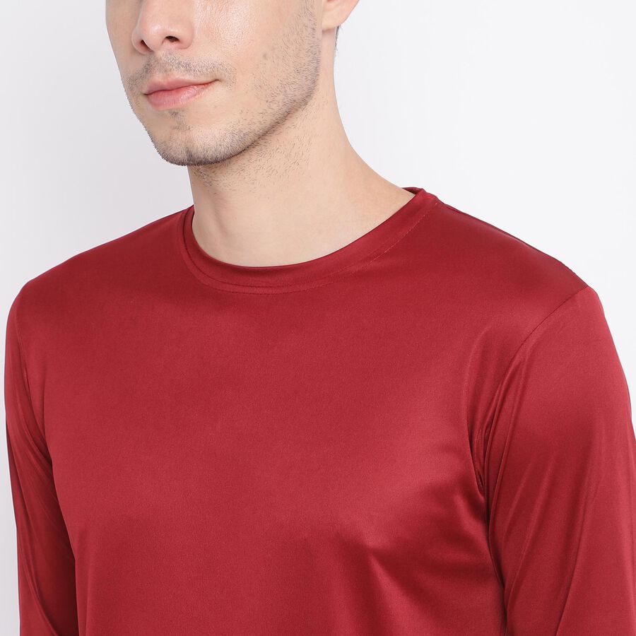 Solid Full Sleeve T-Shirt, Maroon, large image number null