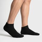 Men's Ankle Length Regular Fit Solid Pack of 3 Socks ( Black, Grey, White ), Black, small