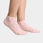 Women's Assorted Regular Fit Heart Print Pack of 3 Socks, Assorted, small