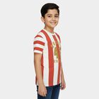 Boys Orange Cotton Round Neck Casual T-Shirt, Orange, small