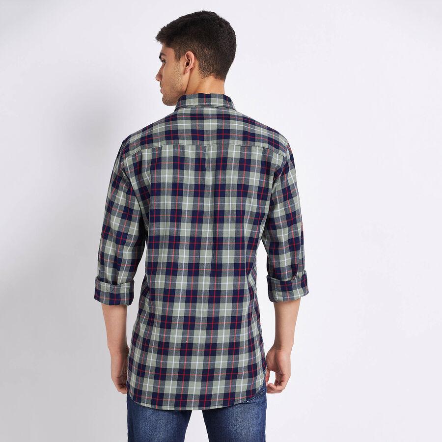 Cotton Checks Casual Shirt, Light Green, large image number null