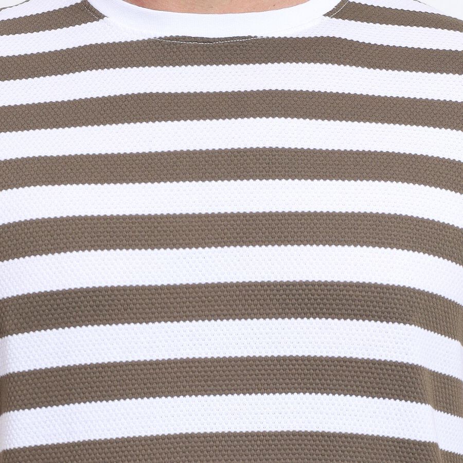 Men's Round Neck Half Sleeves T-Shirt , Khaki, large image number null
