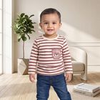 Infants Purple Cotton Round Neck Regular T-Shirt, Purple, small
