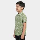 Boys Green Cotton Half Sleeve Spread Collar Casual Shirt, Light Green, small
