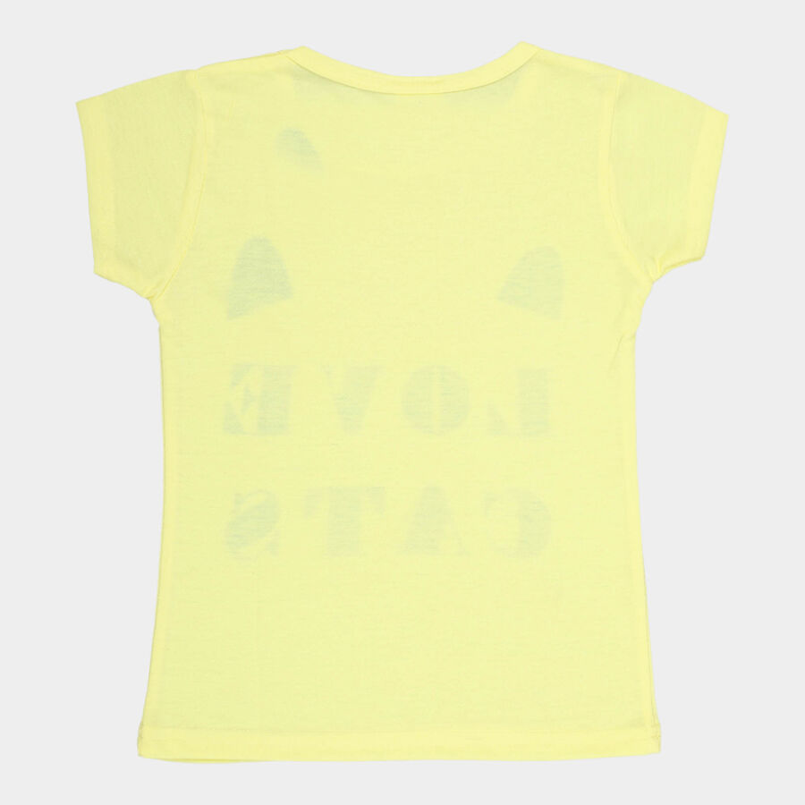 Girls Short Sleeve T-Shirt, Yellow, large image number null