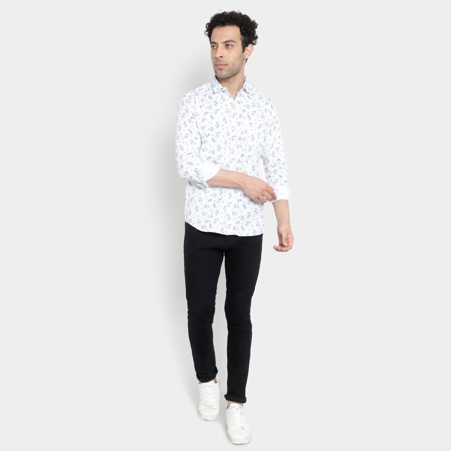 Cotton Printed Casual Shirt, White, large image number null