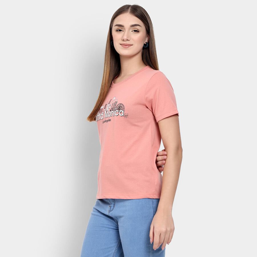 Ladies' Round Neck T-Shirt , Pink, large image number null