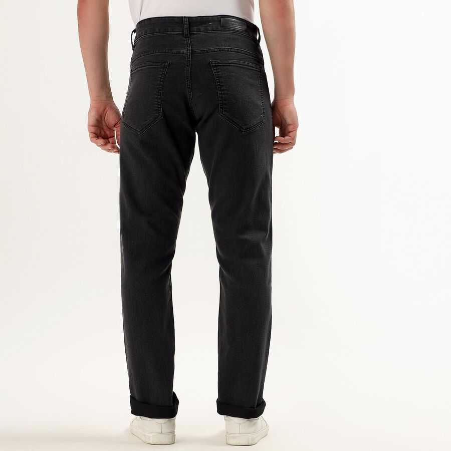 Men's Charcoal Black Slim Fit Five-Pocket Jeans, Dark Grey, large image number null