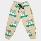 Boys Beige Graphic Print Jogger Pyjama, Beige, small