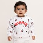 Infants Snow White Cotton Round Neck Casual Sweatshirt, सफ़ेद, small image number null