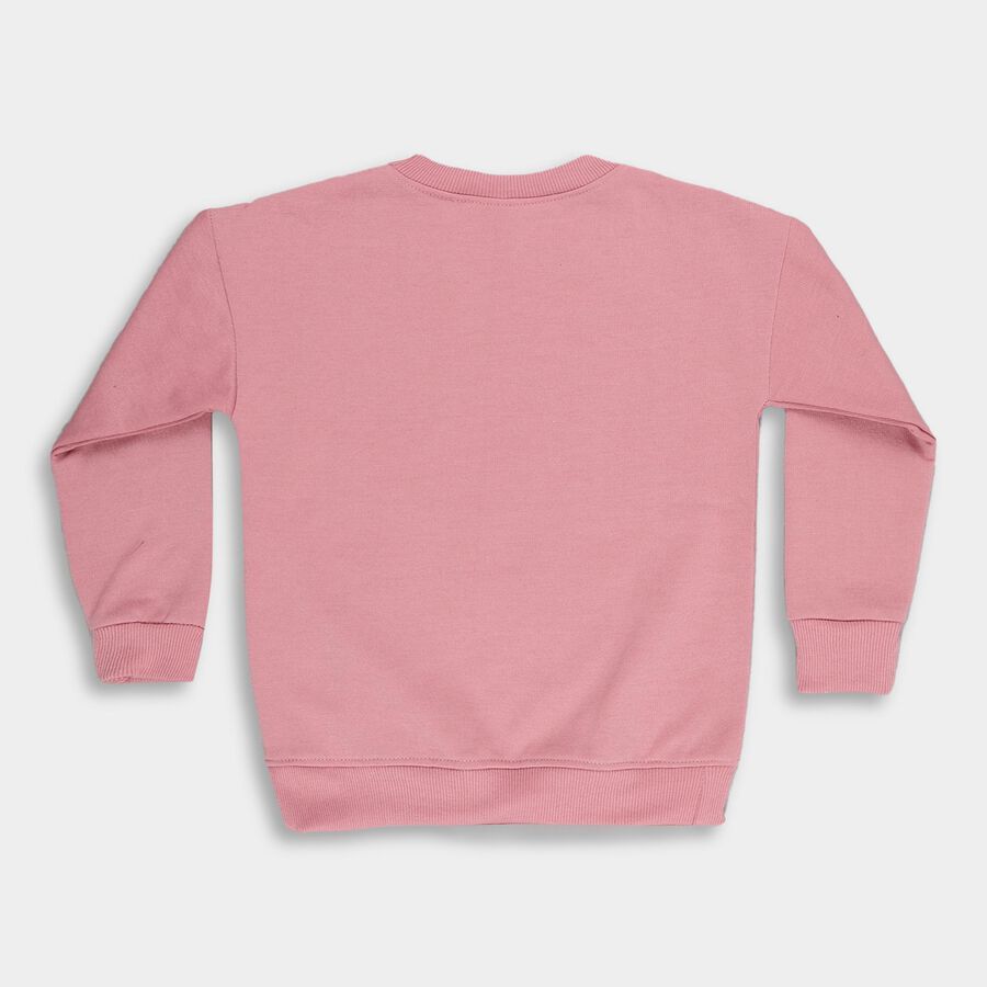 Boys Dusty Rose Pink Crew Neck Casual Sweatshirt, Pink, large