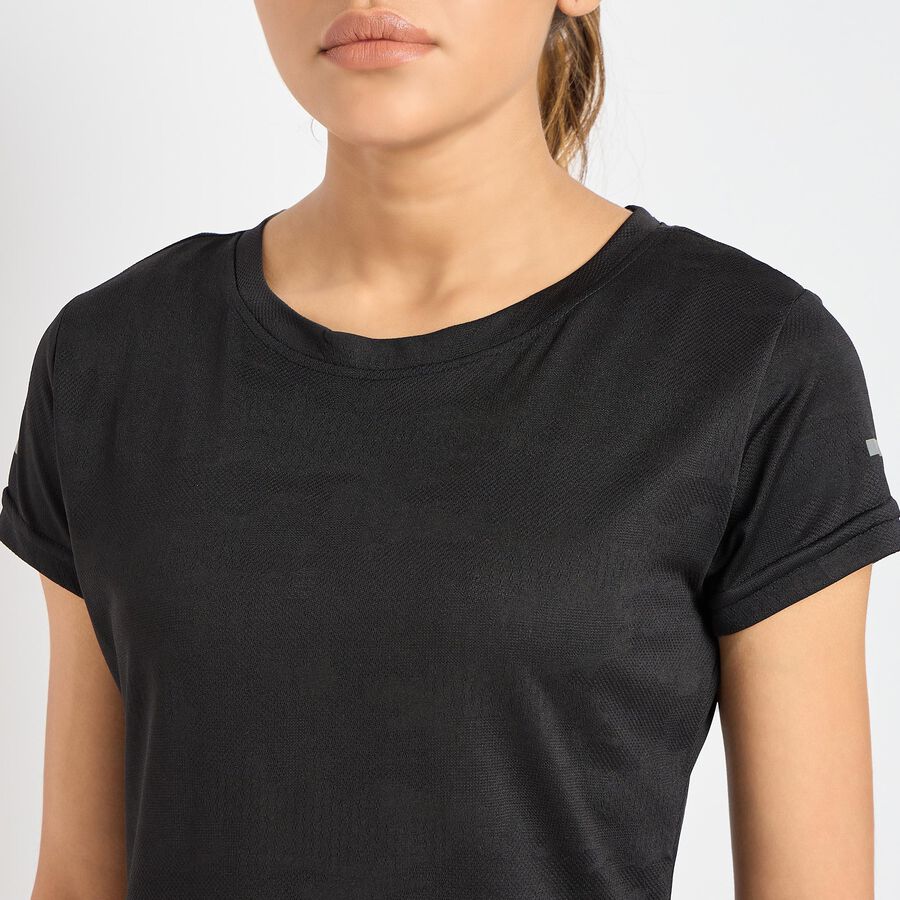 Ladies' Round Neck T-Shirt , Black, large image number null