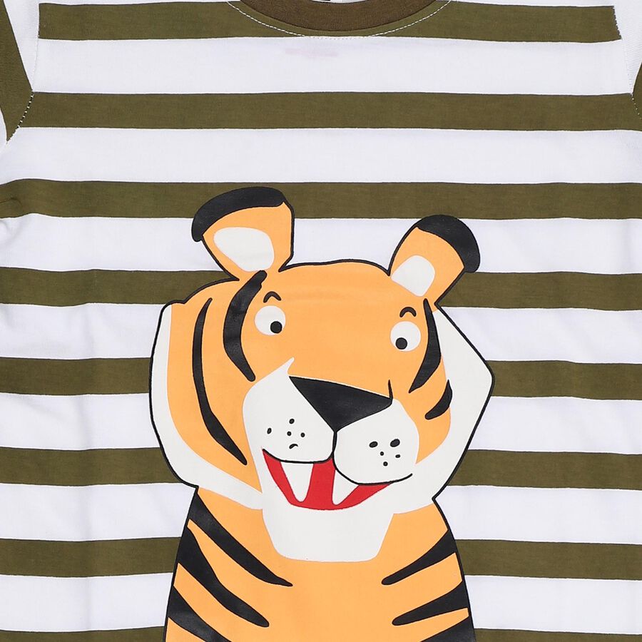 Boys' 100% Cotton Knit Baba Suit, Olive, large image number null