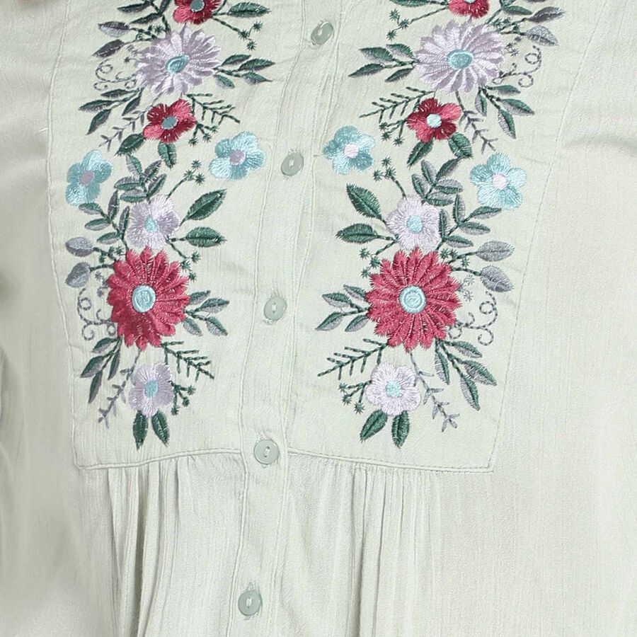 Embellished 3/4th Sleeves Shirt, Light Green, large image number null