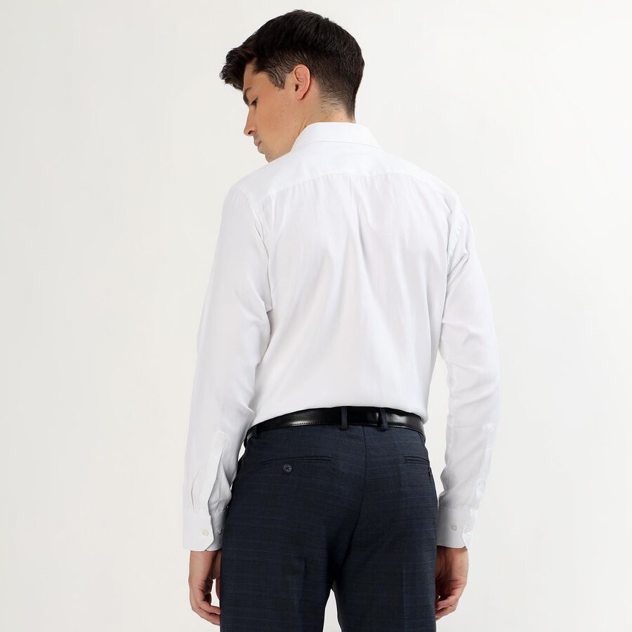 Men's Snow White Spread Collar Formal Shirt, सफ़ेद, large