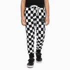 Boys' Black and White Checkered Cotton Blend Pyjama, Black, small image number null