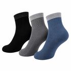 Men's Ankle Length Socks Pack of 3 ( Blue, Black, Grey ), Mid Blue, small