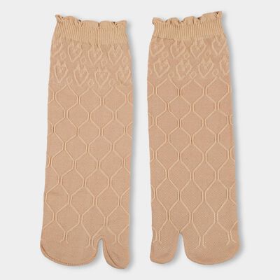Women's Muted Beige Textured Socks