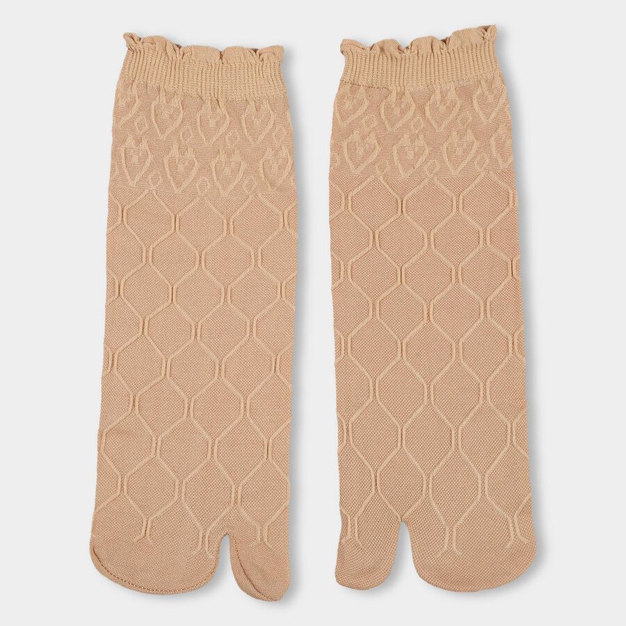 Women's Muted Beige Textured Socks, गहरा पीला, large image number null
