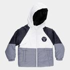 Boys Light Grey and Navy Hooded Casual Jacket, हल्का नीला, small image number null