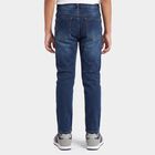 Boys Blue Straight Fit Washed Jeans, Mid Blue, small