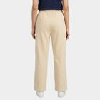 Women's Beige Straight Fit Side-Striped Track Pants, गहरा पीला, small