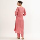 Women's Dusty Rose Pink Round Neck Bohemian Ethnic Set, गुलाबी, small image number null