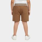 Boys' Beige Regular Fit Elastic Waist Textured Bermuda Shorts, Beige, small