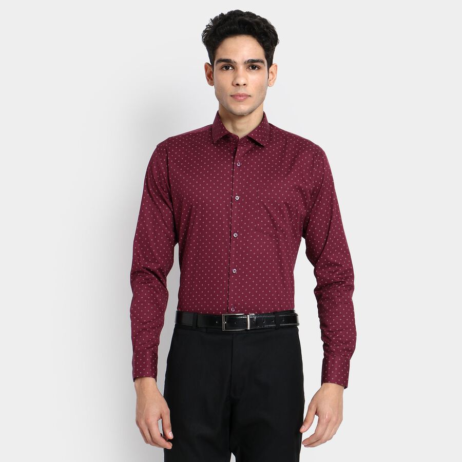 Men's 100% Cotton Formal Shirt, Wine, large image number null