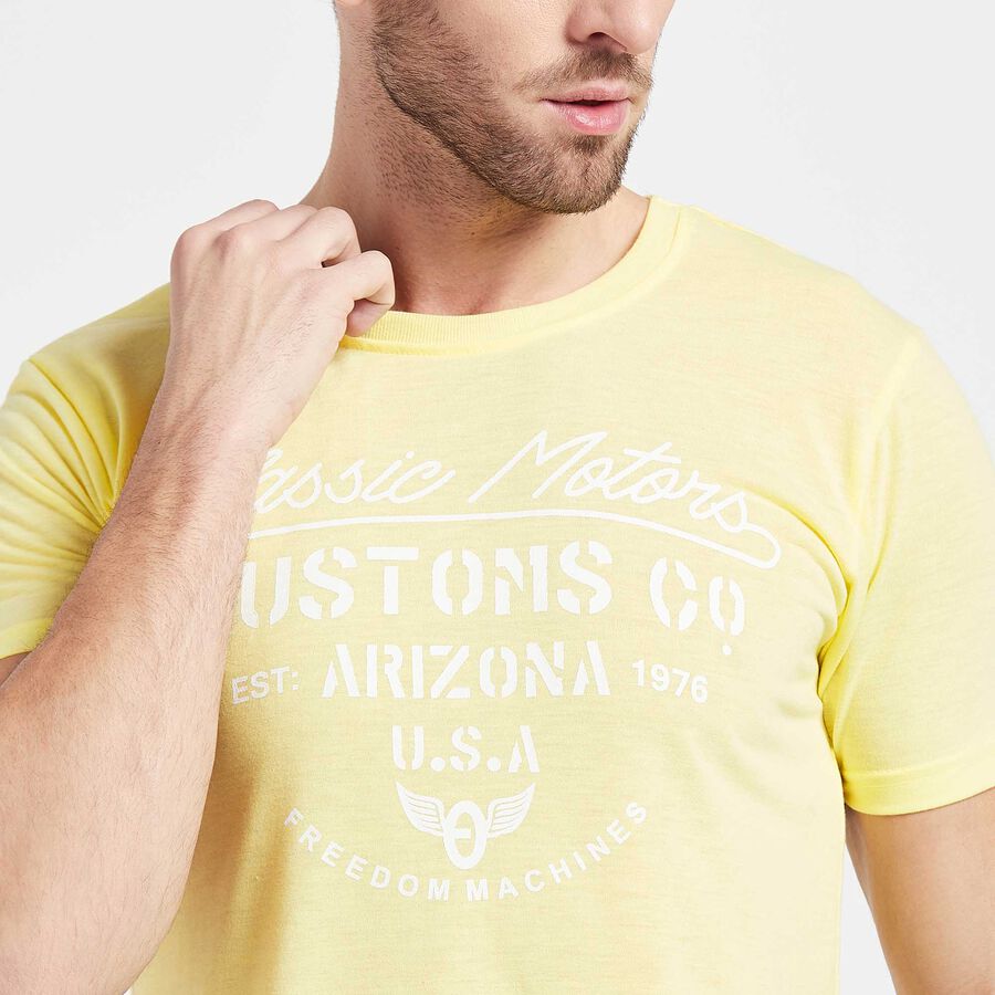 Round Neck T-Shirt, Yellow, large image number null