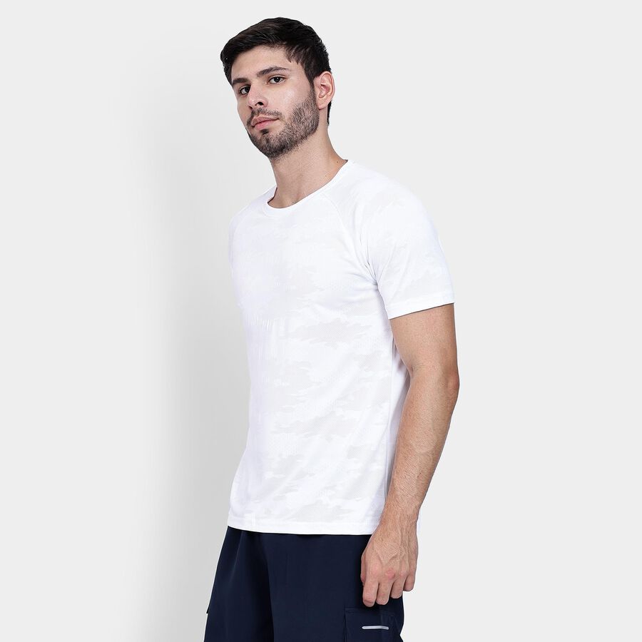Men's Round Neck Half Sleeves T-Shirt , White, large image number null