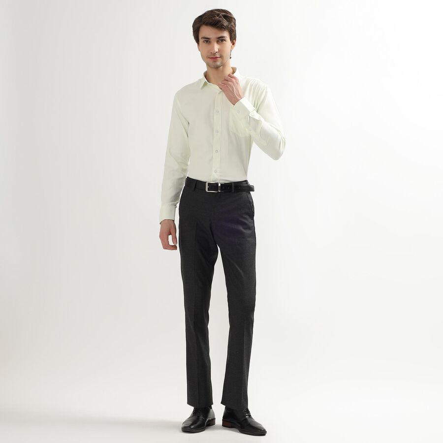 Men's Slim Fit Formal Trousers, चारकोल, large image number null
