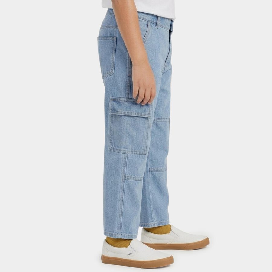 Boys' Blue Regular Fit Jeans, हल्का नीला, large