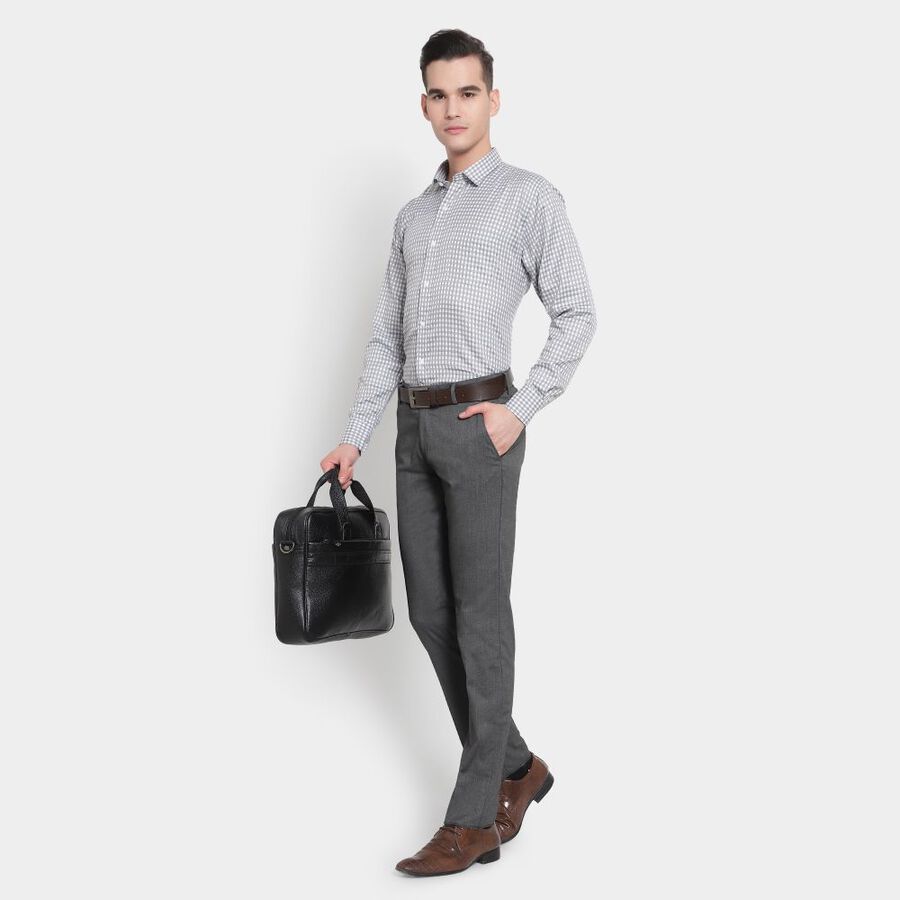 Checks Formal Shirt, Light Grey, large image number null