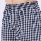 Men's Navy Blue Inner Elastic Checked Boxers, Navy Blue, small image number null
