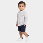Boys White Cotton Collar Regular Fit Shirt, White, small