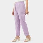 Women's Lilac Regular Fit Solid Palazzos, लाइलेक, small