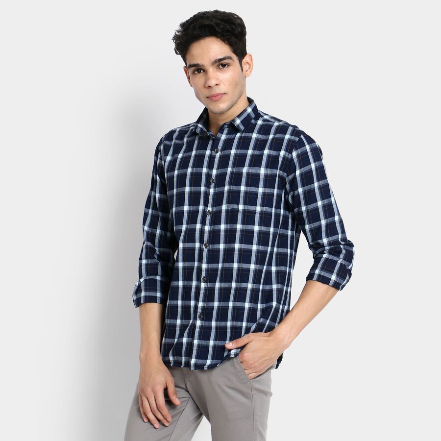 Men's 100% Cotton Casual Shirt, हल्का ग्रे, large image number null