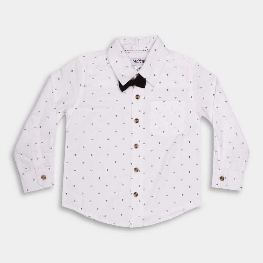 Boy's 100% Cotton Casual Shirt, White, large image number null