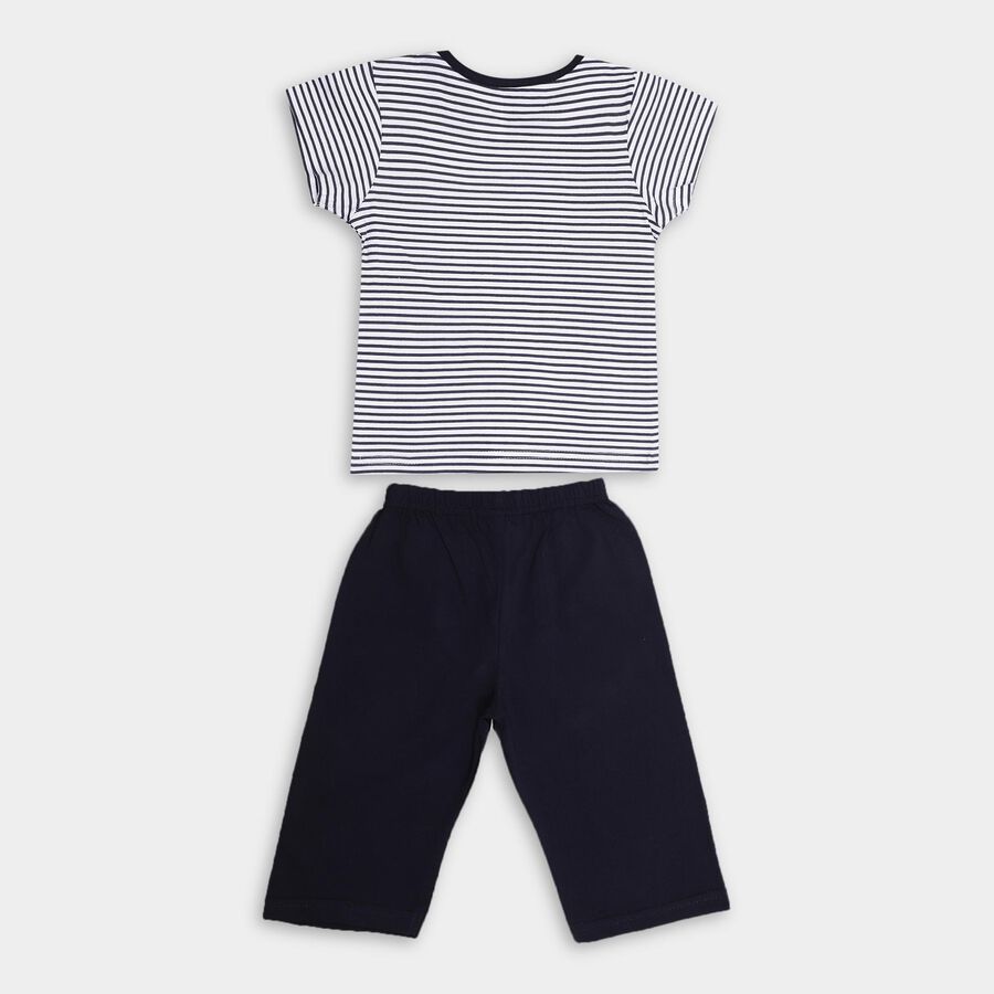 Girls' 100% Cotton Capri Set , Navy Blue, large