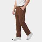 Men's Khaki Straight Fit Solid Track Pants, Khaki, small