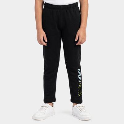 Boys' Black Straight Fit Graphic Printed Pyjama