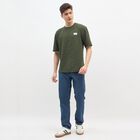 Men's Muted Olive Crew Neck Athleisure T-Shirt, Olive, small