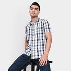 Men's 100% Cotton Casual Shirt, Teal Blue, small